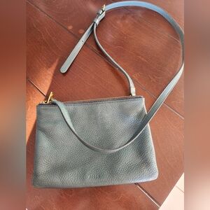 Fossil Teal Leather Crossbody Bag